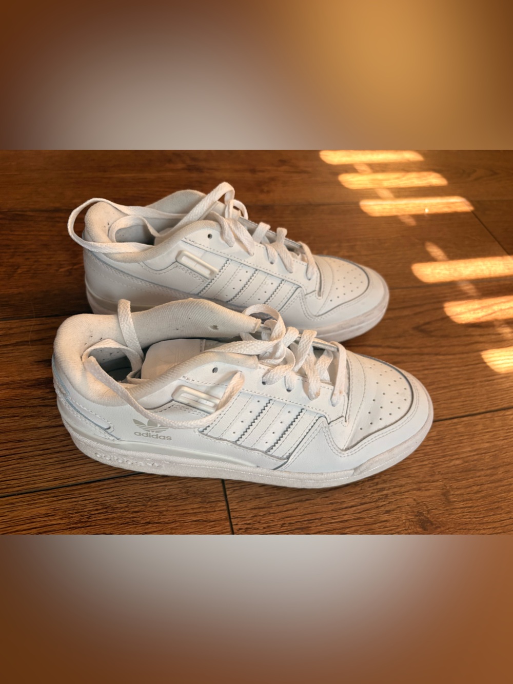 adidas Men’s White Low-Top Leather Sneakers